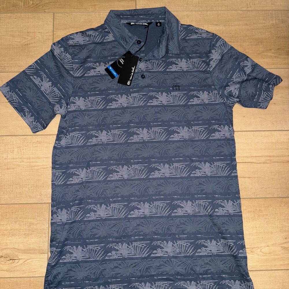 TravisMathew Frosty Morning Golf Polo, Men's Medium, Blue